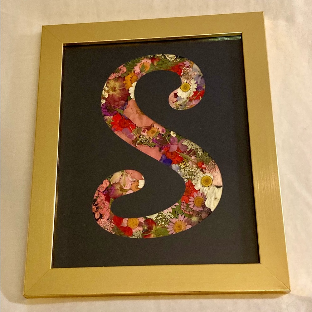 Custom floral initial